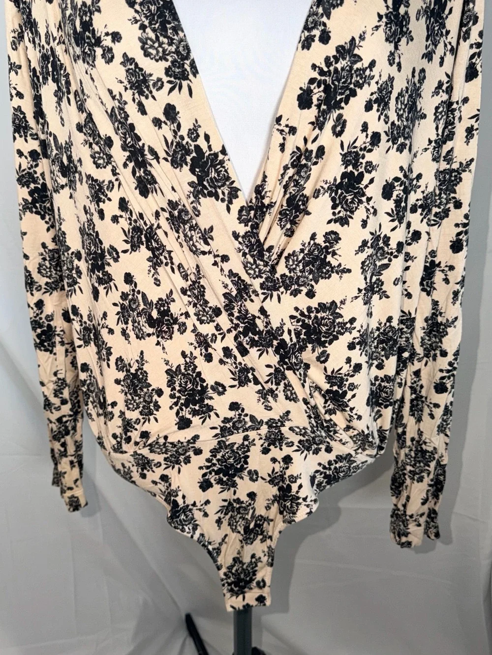 Free People Printed Turnt Long Sleeve Bodysuit